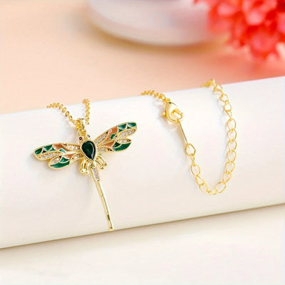 Wings of Serenity I Dragonfly Pendant Necklace