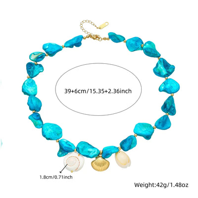 Lagoon Treasure I Blue Stone Necklace