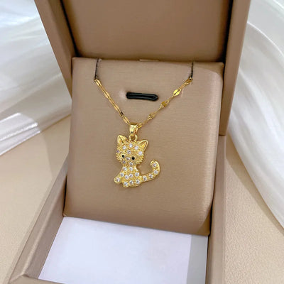 Pixie | Crystal Cat Necklace