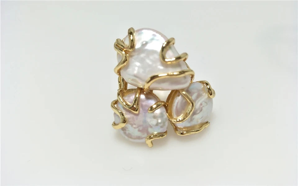 Ocean Veil I Natural Freshwater Pearls Ring