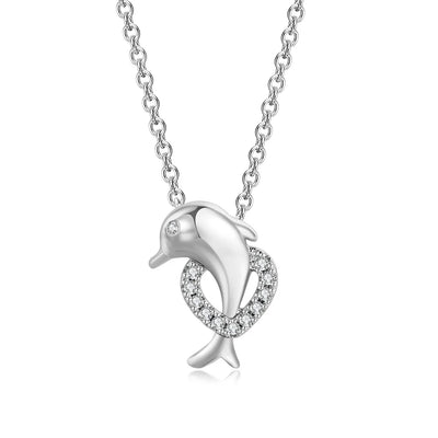 Dolphin Heart I Golden Necklace