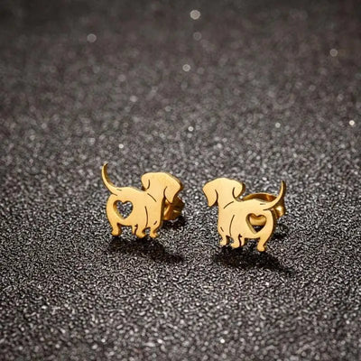Tailbound I  Dachshund Dog Earring