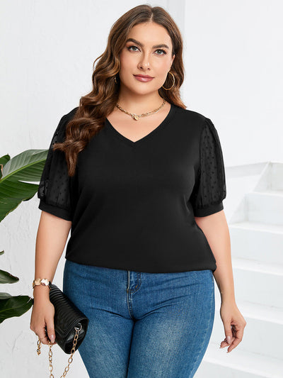 IVY | SHEER DOT SLEEVE BLOUSE