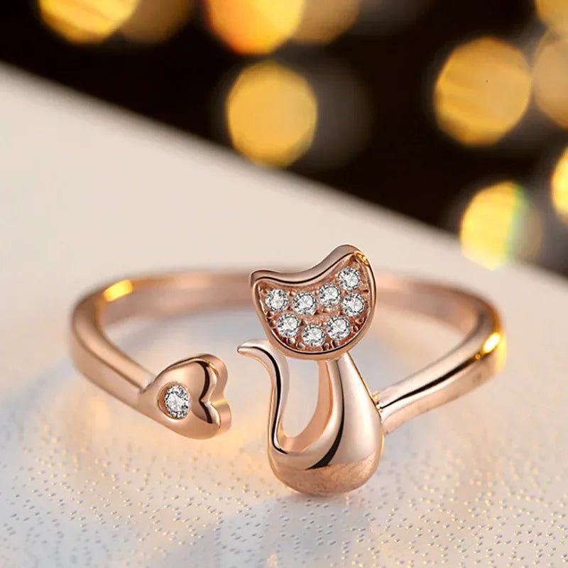 Whiskered Charm I Cute Cat Ring