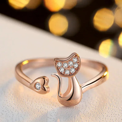 Whiskered Charm I Cute Cat Ring