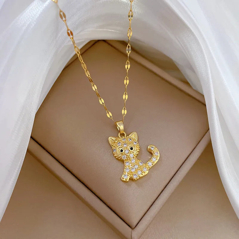 Pixie | Crystal Cat Necklace