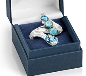 Seafoam Grace I Blue Zircon Stone Ring