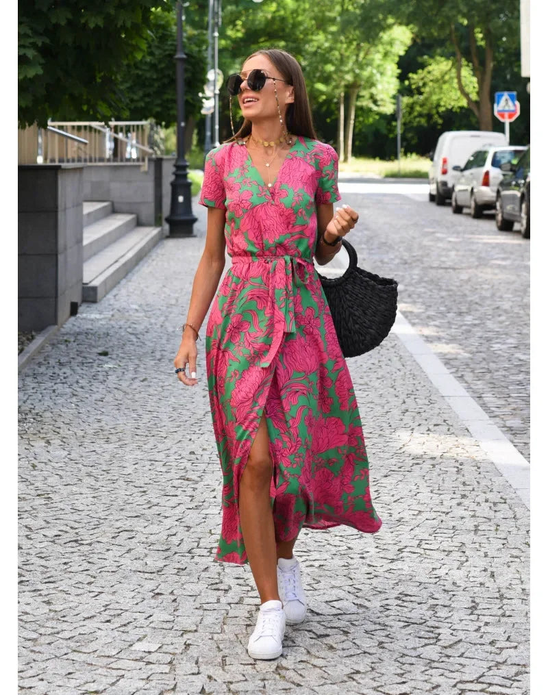 Tamsin | Summer Bloom V-Neck Dress