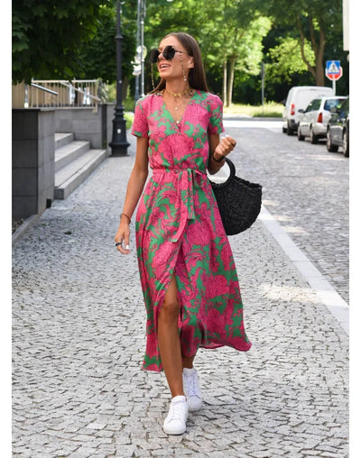 Tamsin | Summer Bloom V-Neck Dress