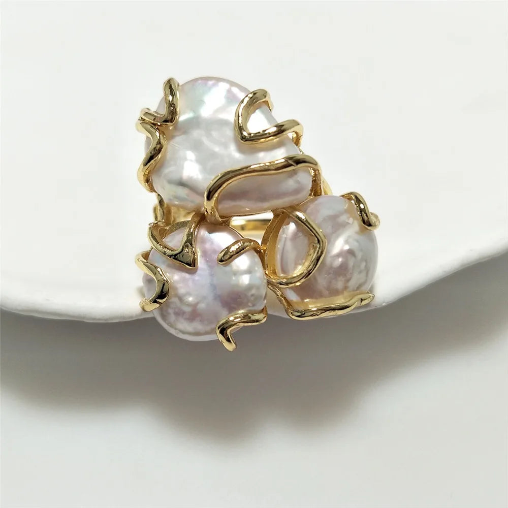 Ocean Veil I Natural Freshwater Pearls Ring