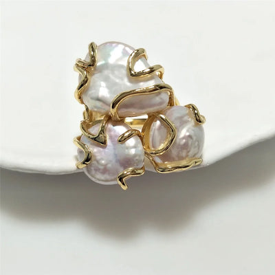 Ocean Veil I Natural Freshwater Pearls Ring