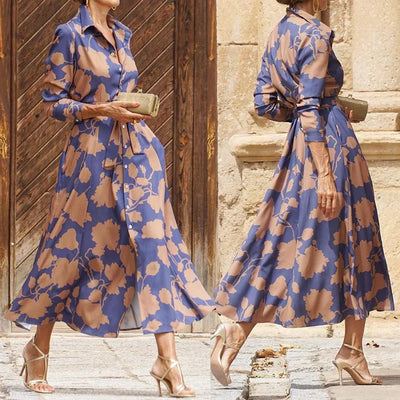 Indie | Floral Elegance Lapel Dress