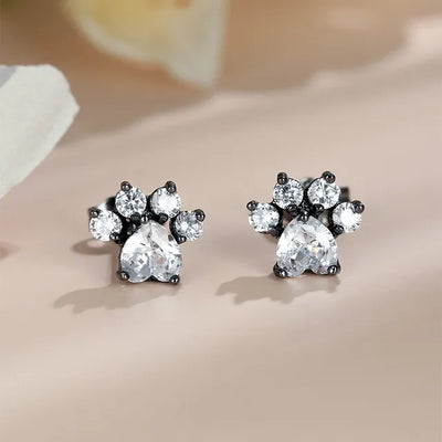 Opal Paws I  Heart Paw Earrings