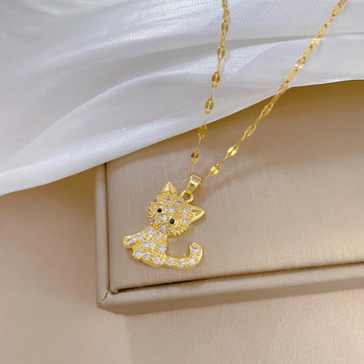 Pixie | Crystal Cat Necklace