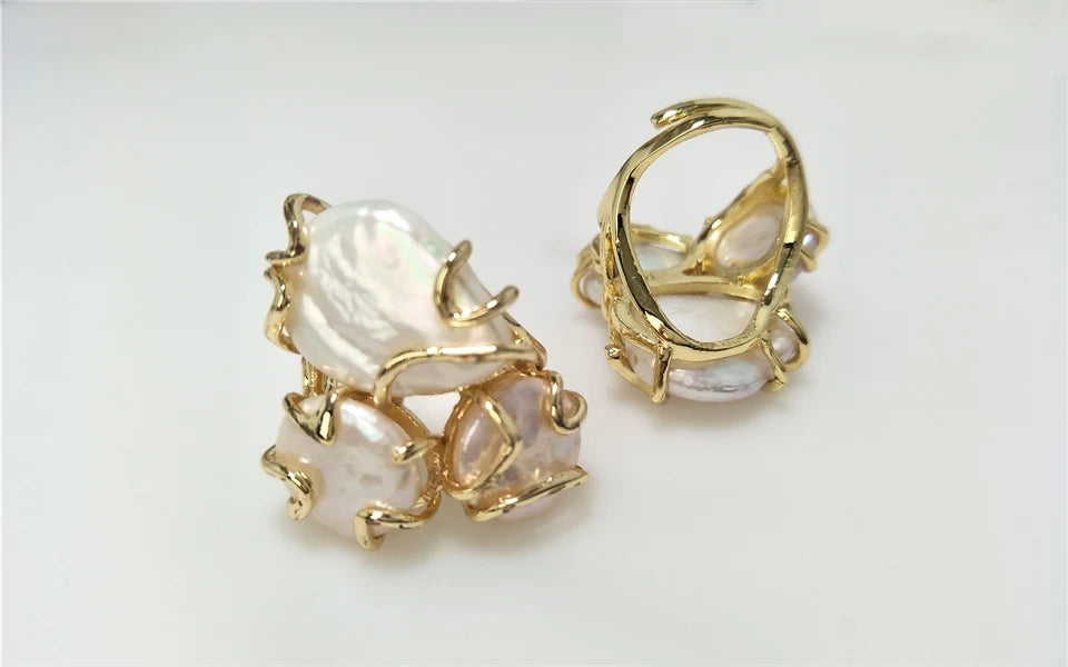 Ocean Veil I Natural Freshwater Pearls Ring