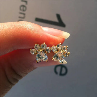Opal Paws I  Heart Paw Earrings