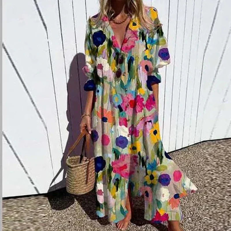 LINA | FLOWY FLORAL MAXI DRESS