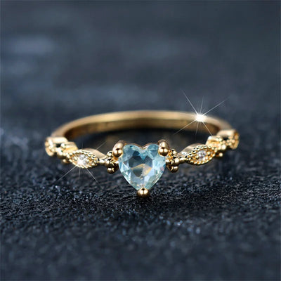 Amber Song | Gold hearted Ring