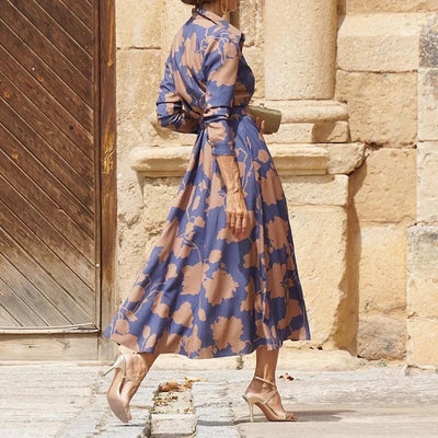 Indie | Floral Elegance Lapel Dress