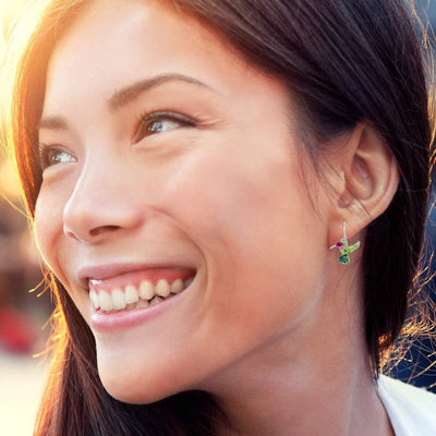 Flutter & Bloom I Colorful Flying Hummingbird Earrings