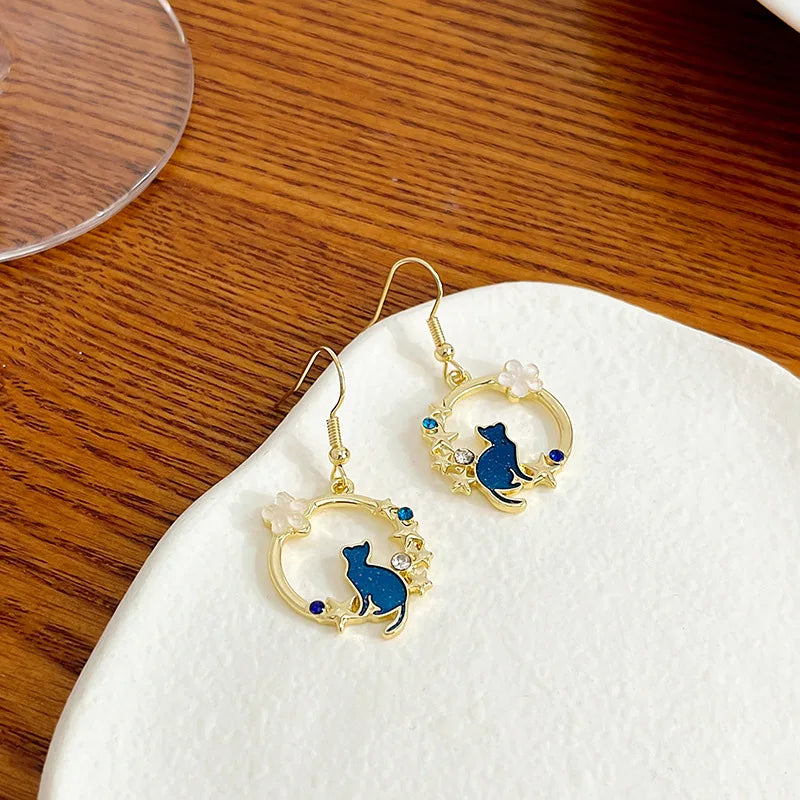 Stargazer Whiskers I  Cat Earrings