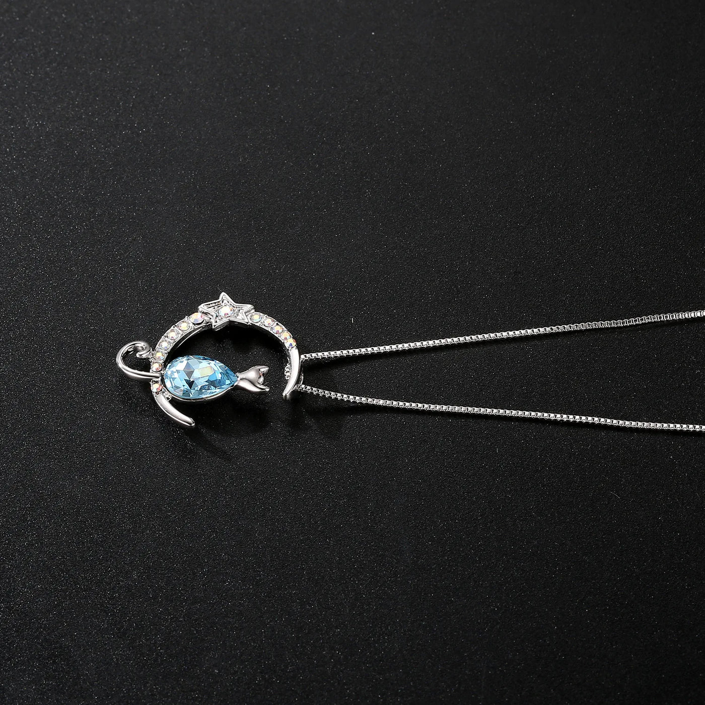 Moonlit Whiskers | Crystal Cat Necklace