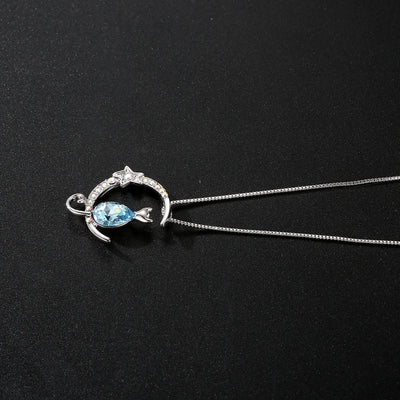Moonlit Whiskers | Crystal Cat Necklace