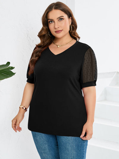 IVY | SHEER DOT SLEEVE BLOUSE