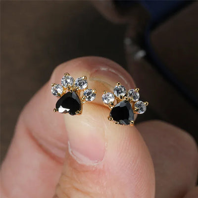 Opal Paws I  Heart Paw Earrings