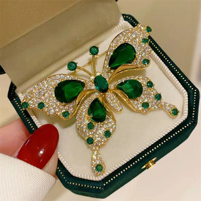 Emerald Monarch I  Elegant Butterfly Brooche