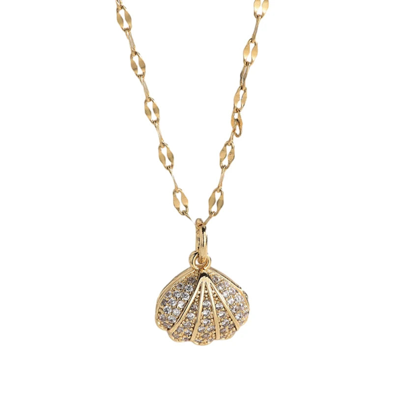 Ocean's Shell I French Shell Pearl Necklace
