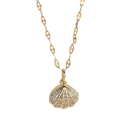 Ocean's Shell I French Shell Pearl Necklace