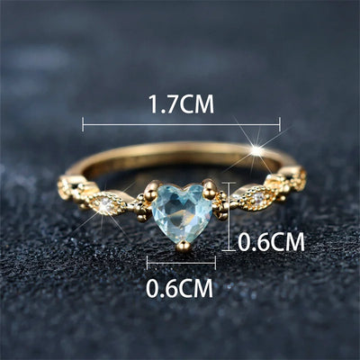 Amber Song | Gold hearted Ring