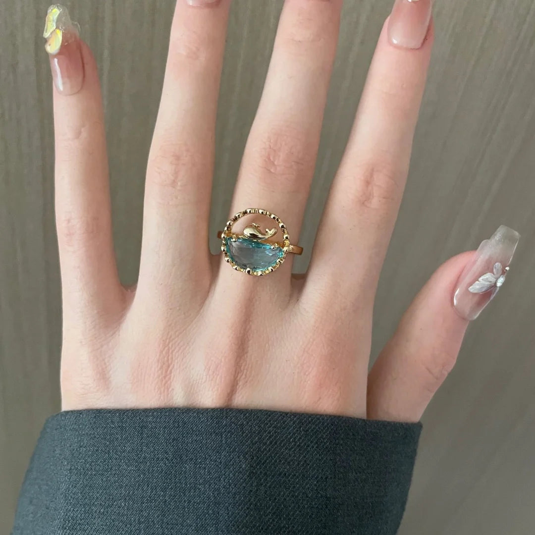 Whale Spirit I Ocean Blue Ring