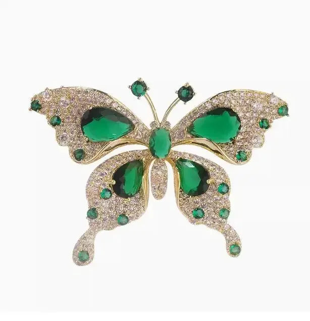 Emerald Monarch I  Elegant Butterfly Brooche