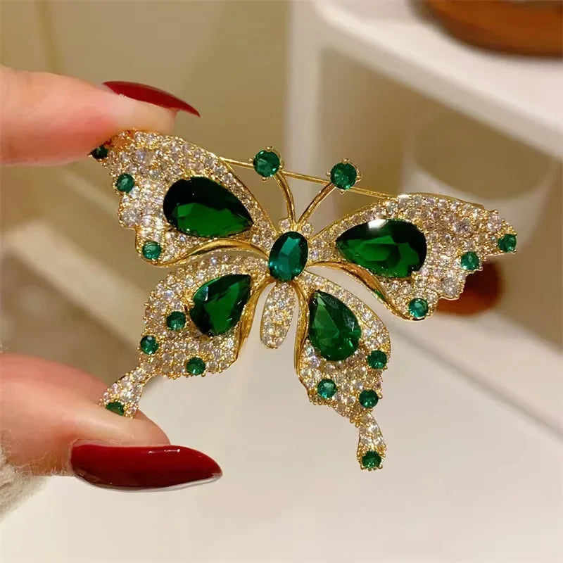 Emerald Monarch I  Elegant Butterfly Brooche