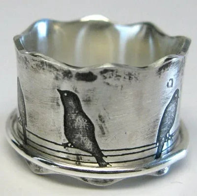 Willow | Vintage Birds on a Wire Ring