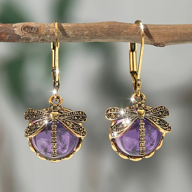 Twilight Wings I Vintage  Dragonfly Earrings