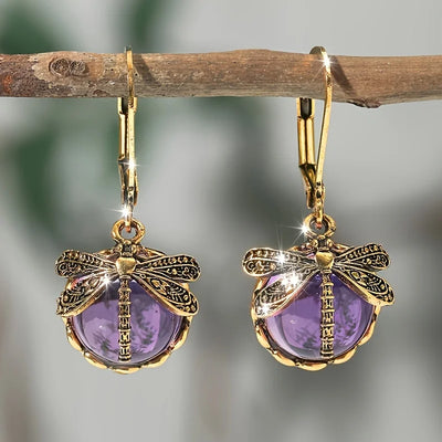 Twilight Wings I Vintage  Dragonfly Earrings