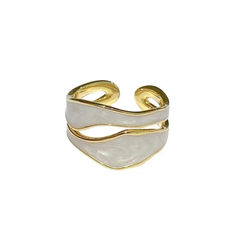 Silken Tides I Pearl White Ring