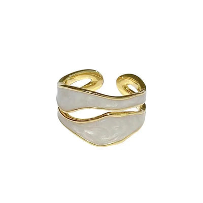 Silken Tides I Pearl White Ring