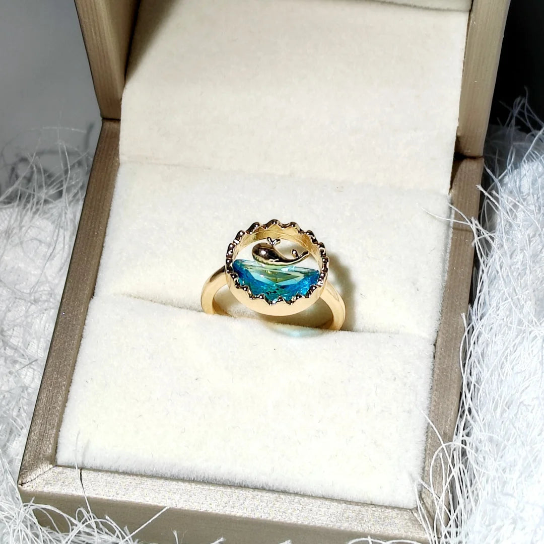 Whale Spirit I Ocean Blue Ring