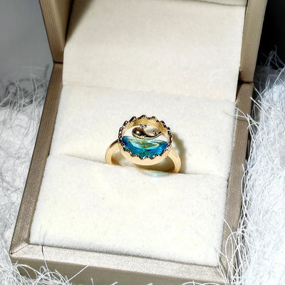 Whale Spirit I Ocean Blue Ring
