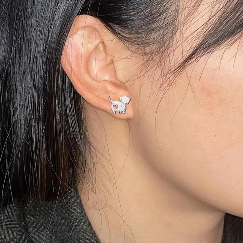 Tailbound I  Dachshund Dog Earring