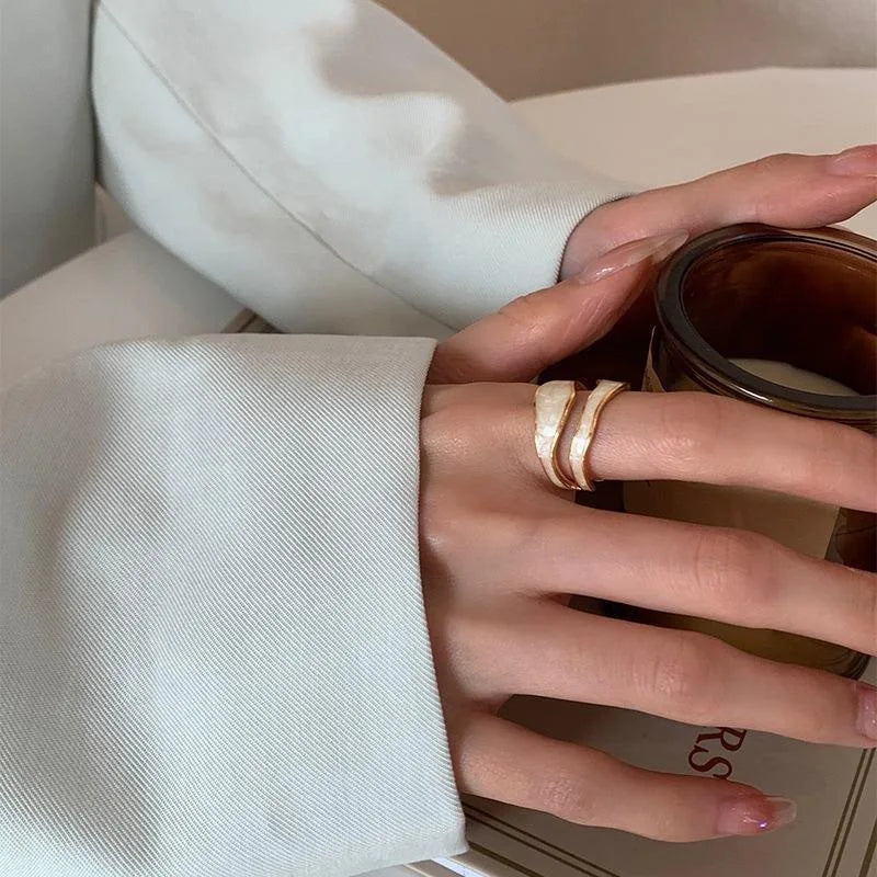 Silken Tides I Pearl White Ring
