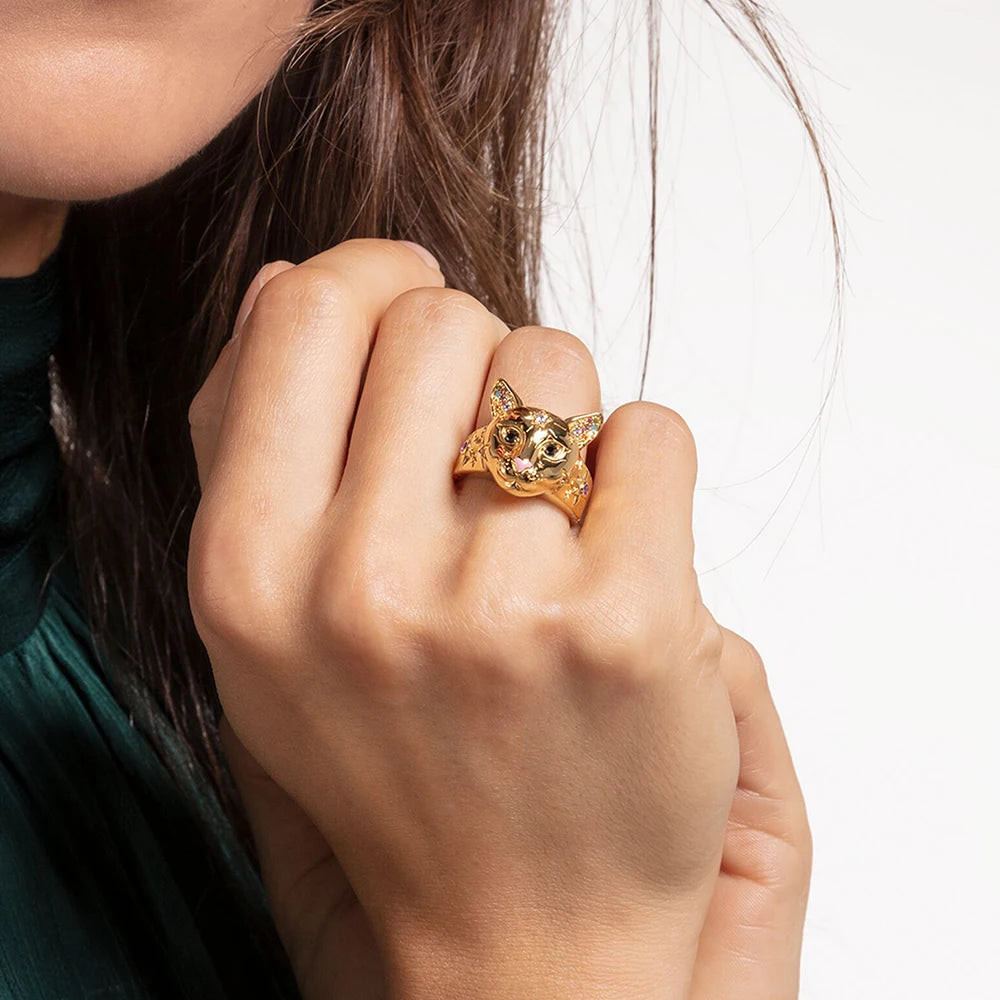 Lunara | Celestial Cat Ring