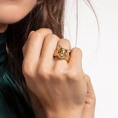 Lunara | Celestial Cat Ring