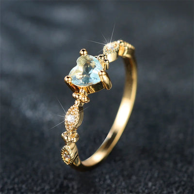 Amber Song | Gold hearted Ring