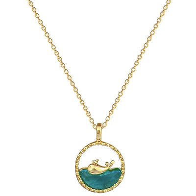Dolphin Whisper I Golden Necklace