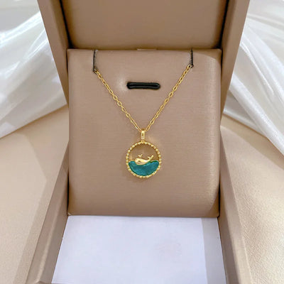 Dolphin Whisper I Golden Necklace